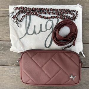 Lug Burgundy Matte Lux Coupe XL with Matching Chain Strap - EUC